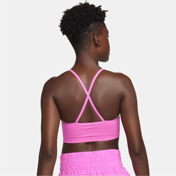 NWT Nike Pink Indy Seamless Ribbed Light-Support Non-Padded Sports Bra - Picture 5 of 15